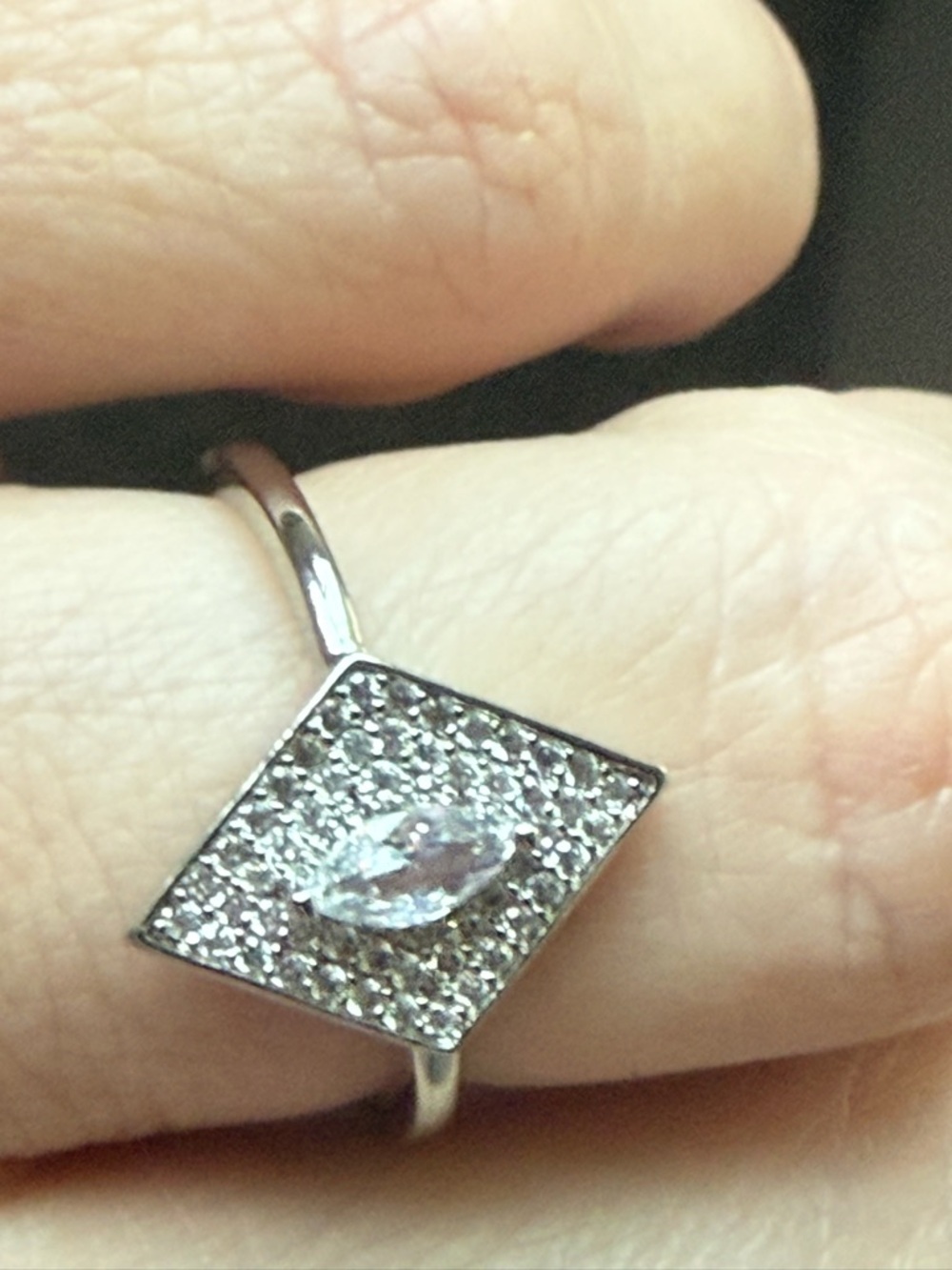 NEW!! Pretty Bird Jewelry Diamond Marquise Cluster Ring - White Gold Plated - Picture 9 of 12